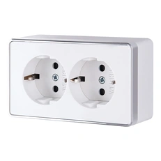 Изображение Розетка двойная с заземлением Gallant (белая) W5072101