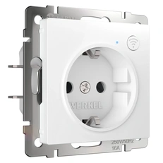Изображение Умная встраиваемая розетка с заземлением с защитными шторками (белый) W1171601