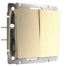 Изображение Выключатель двухклавишный проходной (шампань рифленый) W1122010